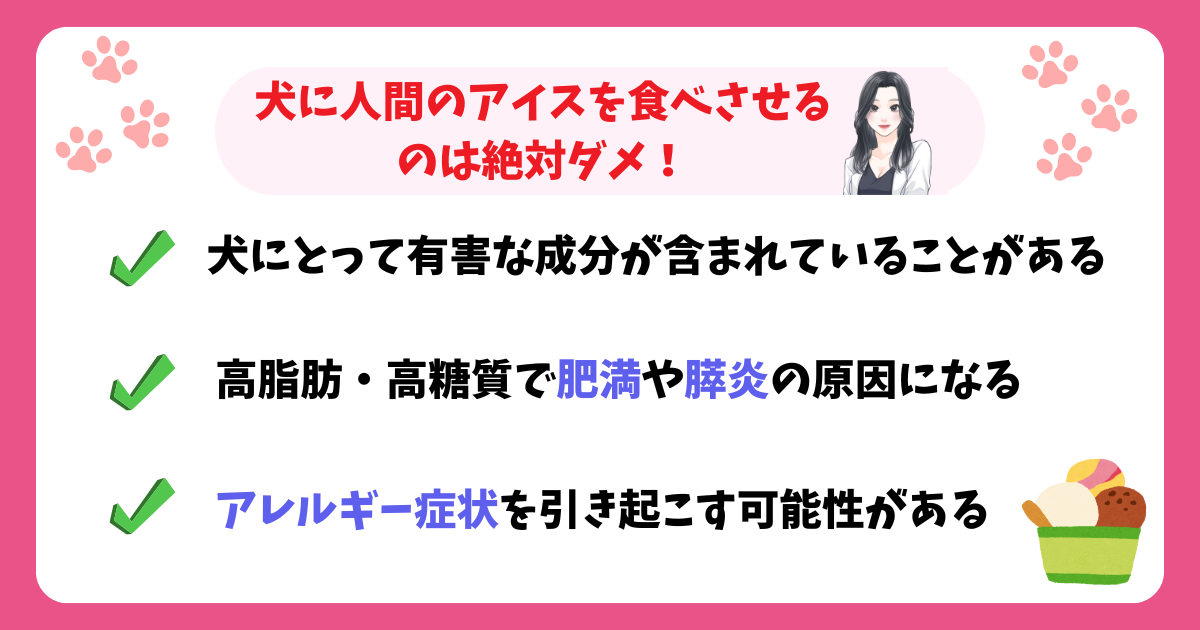 犬に人間のアイスを食べさせるのは絶対ダメ!