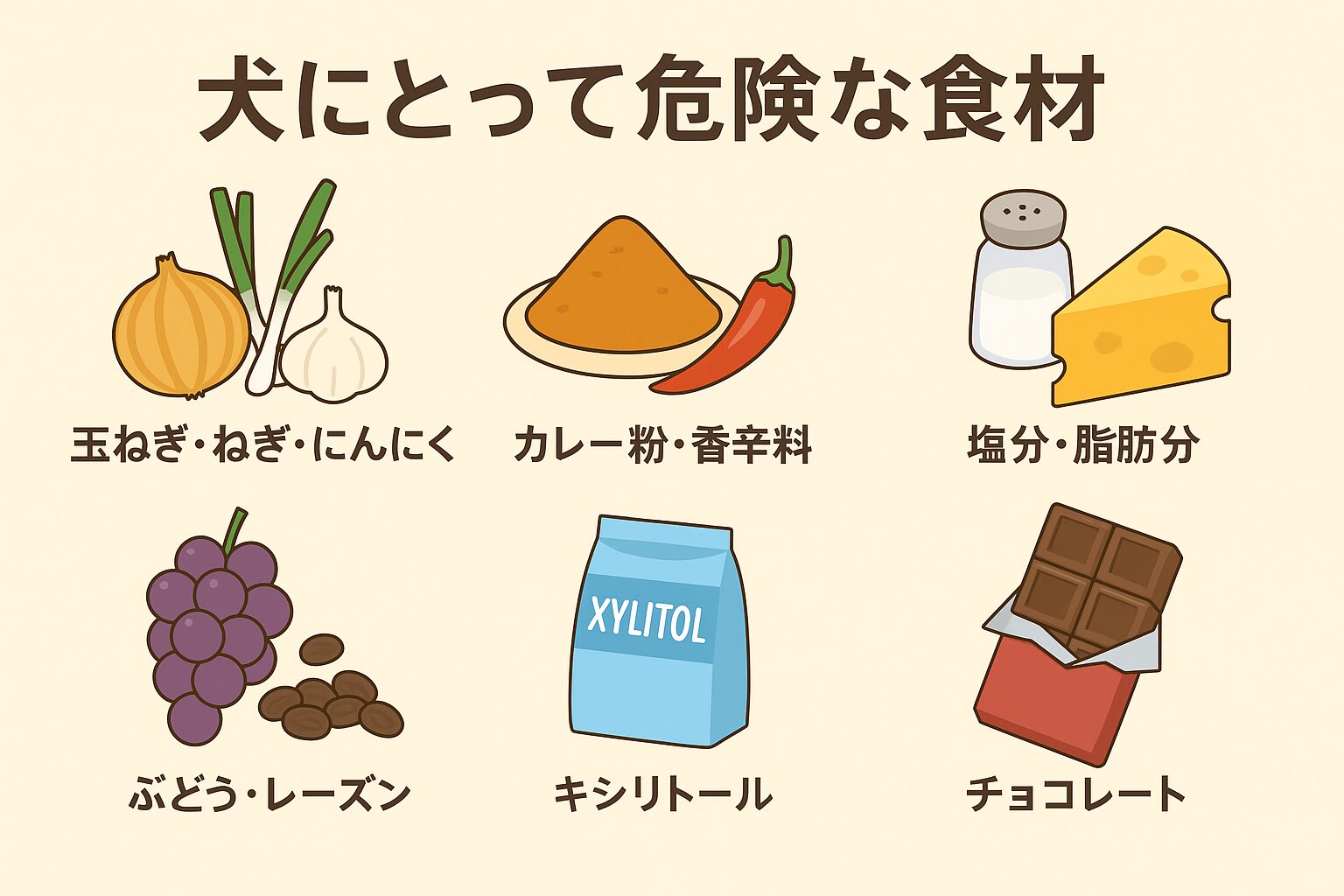 犬にとって危険な食材
