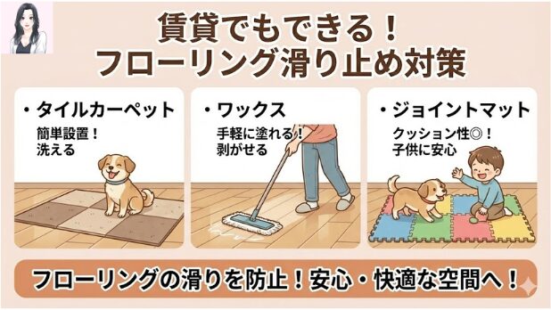 賃貸でもできる！犬のフローリング滑り止め対策