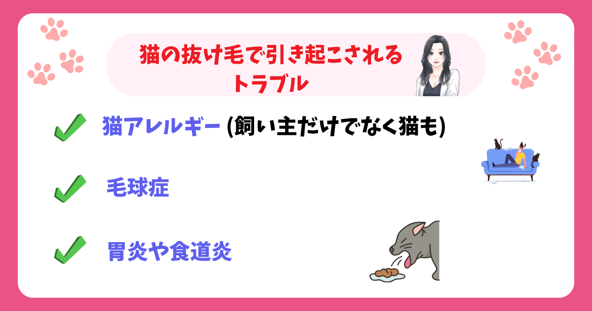 猫の抜け毛で引き起こされるトラブル