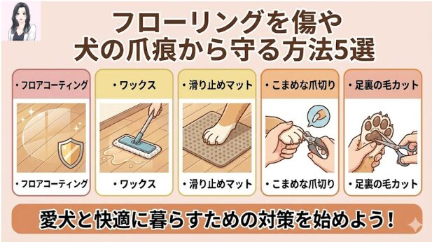 フローリングを犬の爪あとから守る方法5選