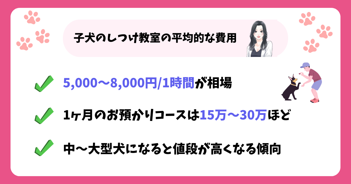 子犬のしつけ教室の平均的な費用