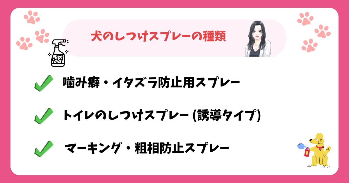 犬のしつけスプレーの種類と特徴