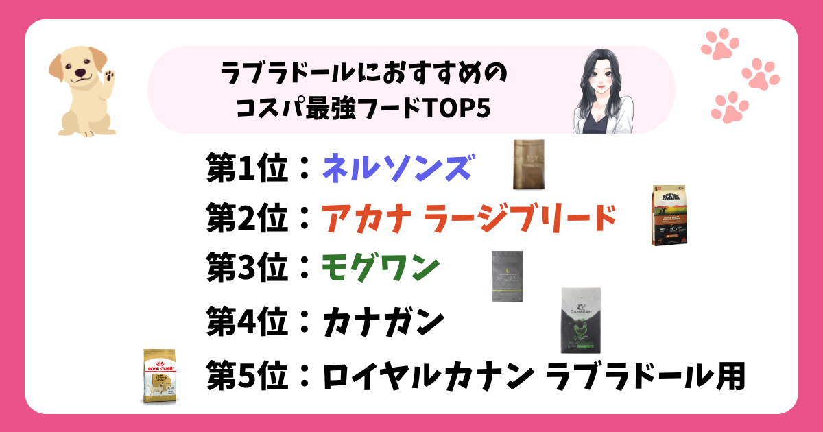 ラブラドールにおすすめのコスパ最強フードTOP5