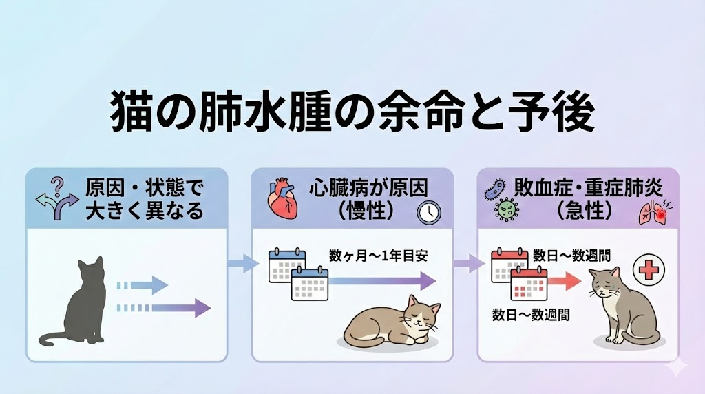 猫の肺水腫の余命と予後