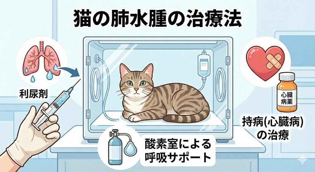 猫の肺水腫の治療法