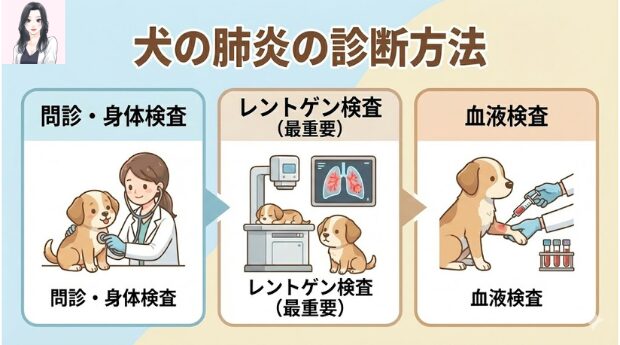 犬の肺炎の診断方法